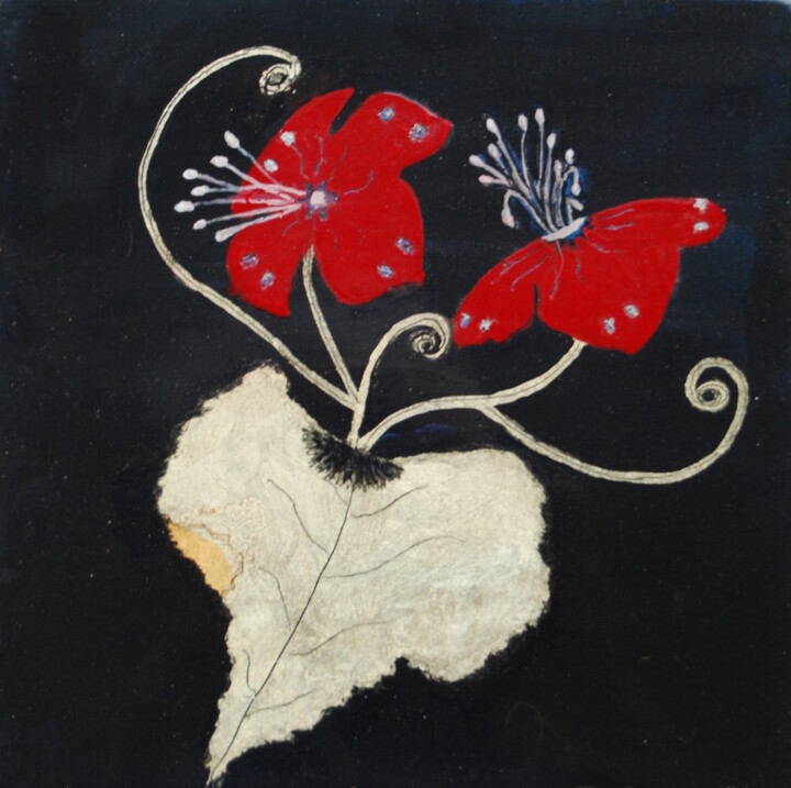 Rzemiosło artystyczne zatytułowany „Fleurs rouges.jpg” autorstwa Beuz Art, Oryginalna praca