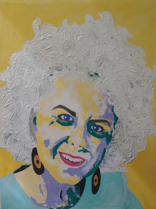 Painting titled "Pam" by Beverley Smith Martin, Original Artwork, Acrylic