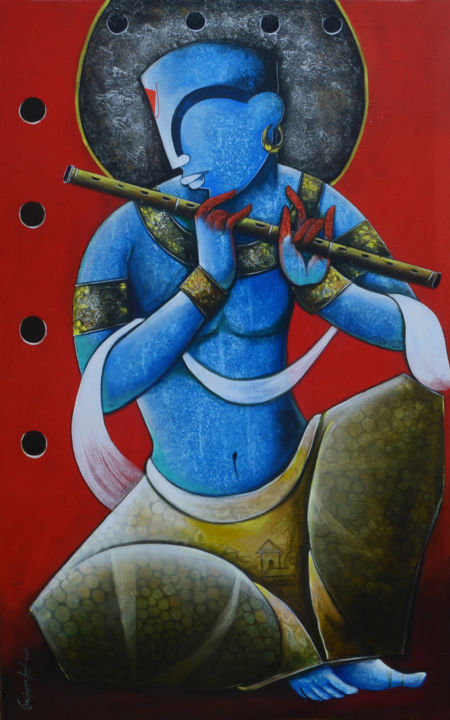 Malerei mit dem Titel "the-mesmerizing-tun…" von Anupam  Pal, Original-Kunstwerk, Acryl