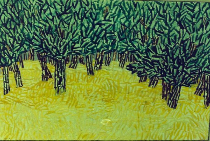 Painting titled "Les Arbres n° 2" by Abol, Original Artwork, Other