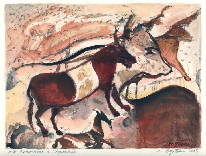 Ζωγραφική με τίτλο ""Hommage à Lascaux"" από Abol, Αυθεντικά έργα τέχνης