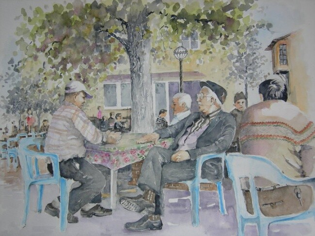 Malerei mit dem Titel "Turkish Coffee" von Beytullah Şavkin, Original-Kunstwerk, Öl