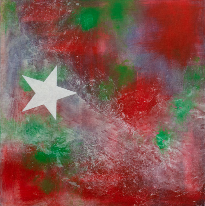 Painting titled "Star" by Natalia Bezpalchenko, Original Artwork, Acrylic Mounted on Wood Stretcher frame
