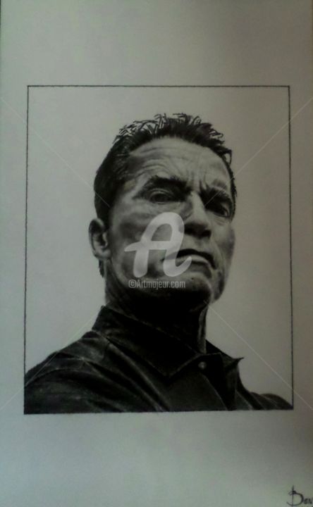 Drawing titled "Arnonld Schwarzeneg…" by Ben, Original Artwork, Pencil