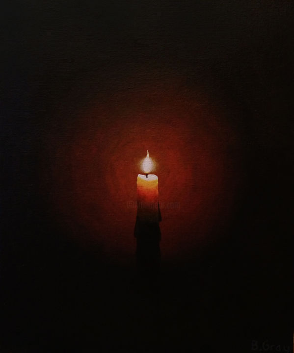 Schilderij getiteld "The Candle - La Bou…" door Barry Gray, Origineel Kunstwerk, Acryl