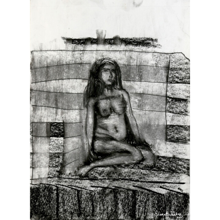 Zeichnungen mit dem Titel "Shaman-2 | The With…" von Bharat Thakur, Original-Kunstwerk, Acryl