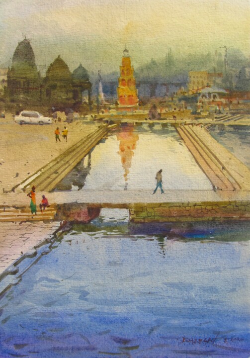 "Holy River" başlıklı Tablo Bhargavkumar Kulkarni tarafından, Orijinal sanat, Suluboya