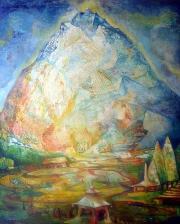 Painting titled "One" by Bharti Sharma Nautiyal, Original Artwork, Oil