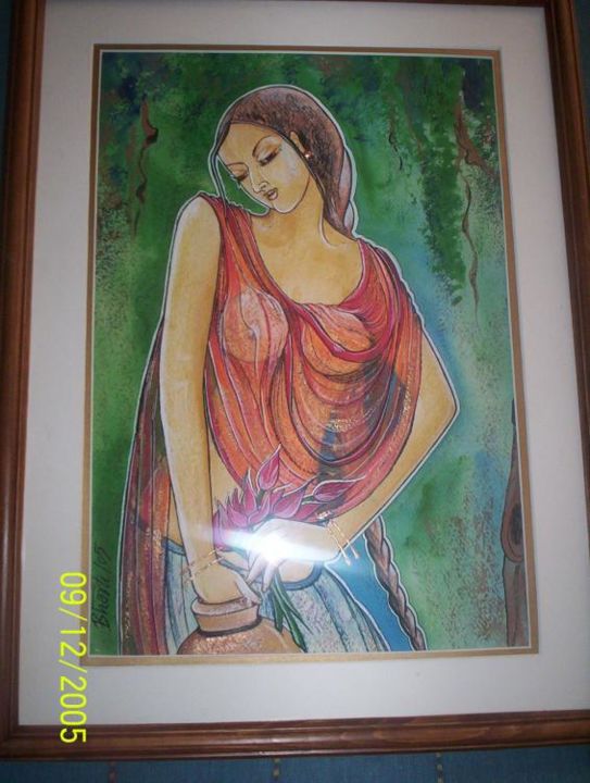 Painting titled "Nayika" by Bharti Sh., Original Artwork