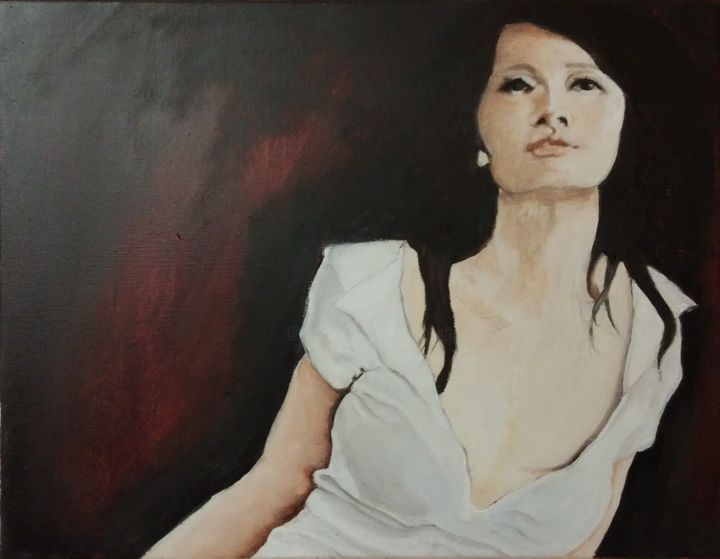 Peinture intitulée "Chinoise/" par Robert Blanchette, Œuvre d'art originale
