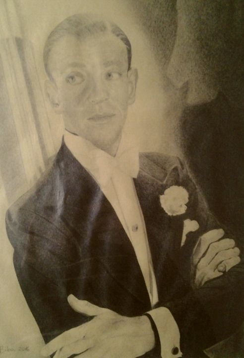 Disegno intitolato "Fred Astaire" da Biba, Opera d'arte originale, Matita