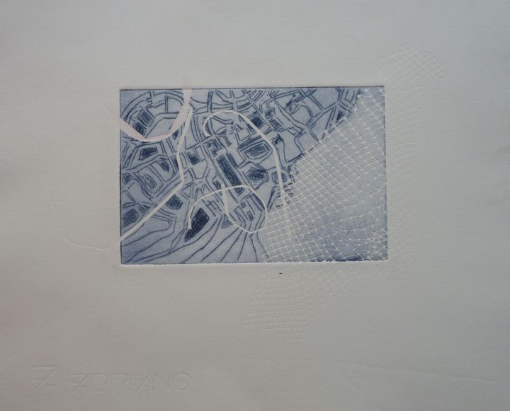Gravures & estampes intitulée "Itinéraire 8" par Brigitte Bibard-Guillon, Œuvre d'art originale, Gravure