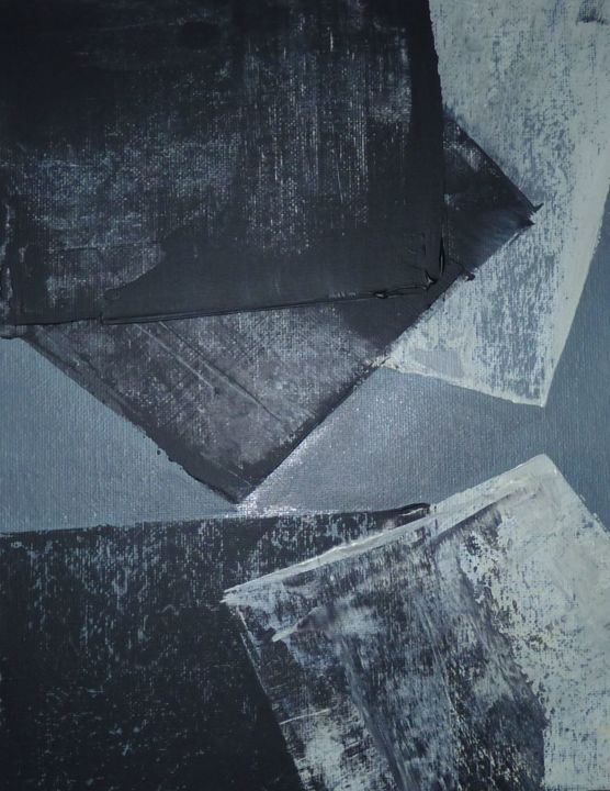 Pittura intitolato "composition en noir…" da Brigitte Bibard-Guillon, Opera d'arte originale, Acrilico