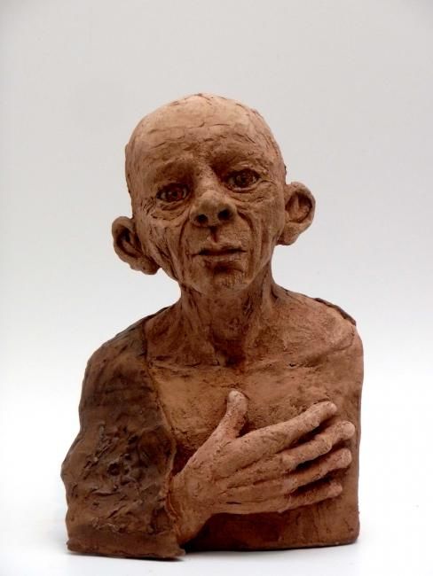 Sculpture intitulée "l'homme sage" par Bibi Blanchet, Œuvre d'art originale