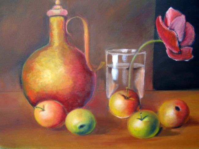 Pittura intitolato "fruits" da B Arfaoui, Opera d'arte originale, Olio