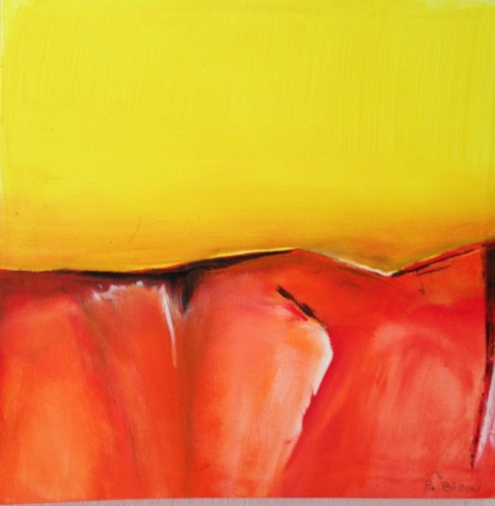 Peinture intitulée "paysage abstrait" par Pia Bidoli, Œuvre d'art originale,