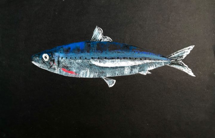 Disegno intitolato "Fish" da Biei, Opera d'arte originale, Pastello