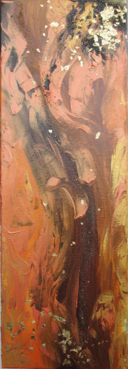 Pintura intitulada "abstrait-orange.jpg" por Veronique Chupin, Obras de arte originais, Acrílico