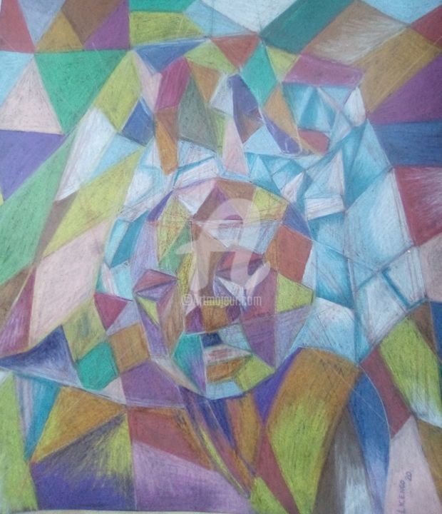 Dessin intitulée "Blessing" par Salato Licenço, Œuvre d'art originale, Crayon