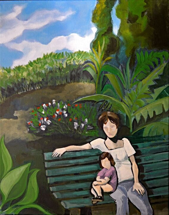 Painting titled "Sunday morning" by Paolo Bigelli, Original Artwork, Acrylic Mounted on Wood Stretcher frame