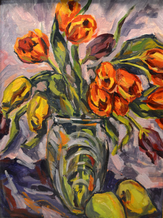 Painting titled "spring" by Nataliya Novozhilova, Original Artwork, Oil
