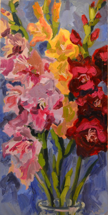 Painting titled "flowers" by Nataliya Novozhilova, Original Artwork, Oil