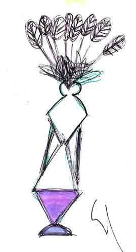 Zeichnungen mit dem Titel "" Vase à créer 2 "" von Bi+Jou 2 Famille, Original-Kunstwerk