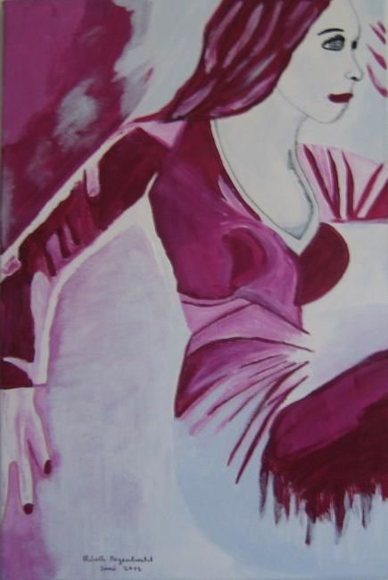 Painting titled "Lady in red" by Elsbeth Regenbrecht, Original Artwork