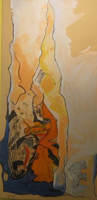 Malerei mit dem Titel "Verirrtes Bein.JPG" von Elsbeth Regenbrecht, Original-Kunstwerk, Öl