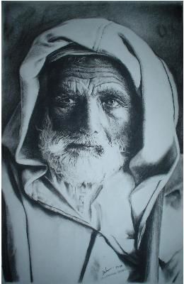 Dessin intitulée "vieu d'algerie" par Bilelange, Œuvre d'art originale