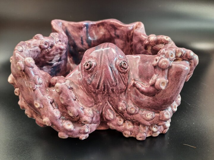 "Purple Octopus" başlıklı Heykel Bilge Dogrucuoglu tarafından, Orijinal sanat, Seramik