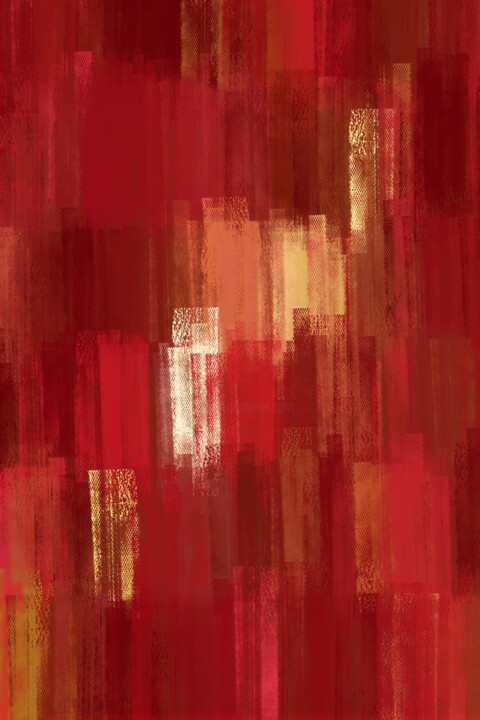 Digital Arts titled "Red Abstract Digita…" by Bilge Paksoylu, Original Artwork, Digital Painting