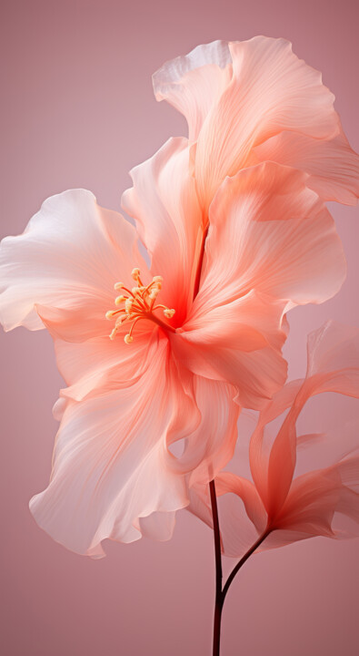 Arts numériques intitulée "Delicate Floral 2" par Bilge Paksoylu, Œuvre d'art originale, Image générée par l'IA