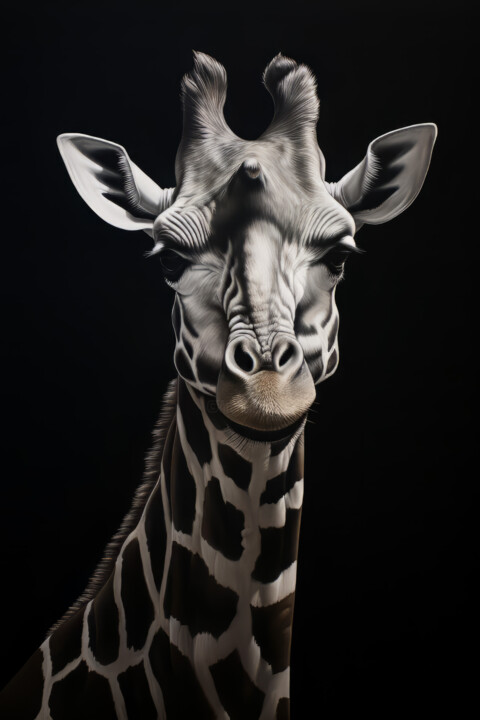 Digitale Kunst mit dem Titel "Wild Animal Giraffe…" von Bilge Paksoylu, Original-Kunstwerk, KI-generiertes Bild