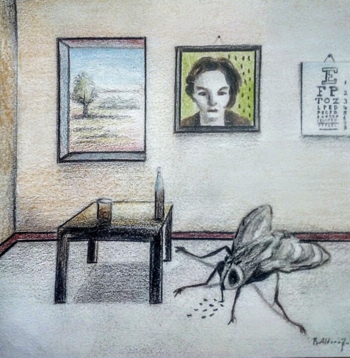 Desenho intitulada "Strange moment" por Bilgehan Altinoglu, Obras de arte originais, Lápis