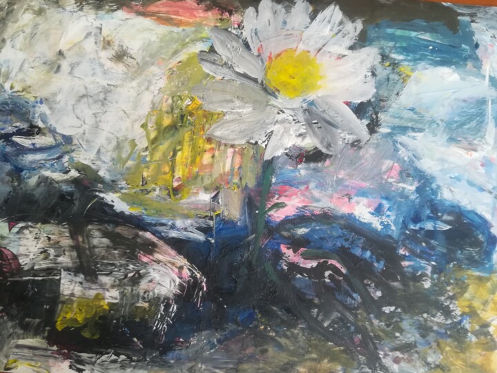 Painting titled "Daisy" by Bilgehan Altinoglu, Original Artwork, Acrylic