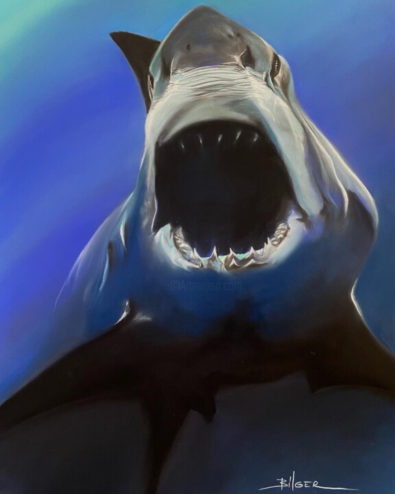 Рисунок под названием "« Jaws »" - Franck Bilger, Подлинное произведение искусства, Пастель