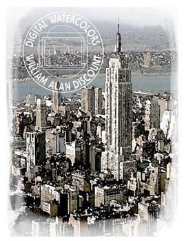 Arts numériques intitulée "New York Skyline 10…" par William Discount, Œuvre d'art originale