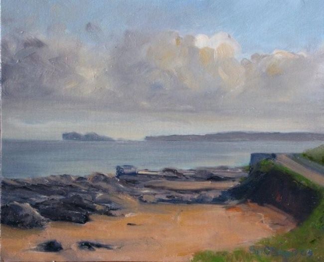 Painting titled "Portmarnock Coast" by Bill O'Brien, Original Artwork, Oil