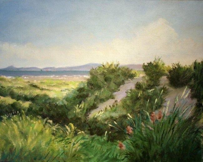 Painting titled "Sand Dunes Dollymou…" by Bill O'Brien, Original Artwork, Oil