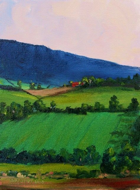 Painting titled "Fields" by Bill O'Brien, Original Artwork, Oil