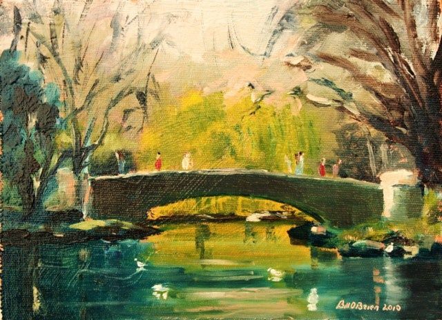 Painting titled "Stephens Green Dubl…" by Bill O'Brien, Original Artwork, Oil