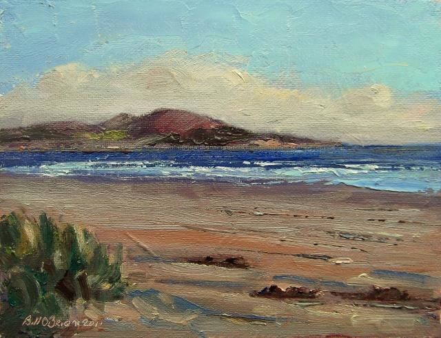Painting titled "Dollymount to Howth" by Bill O'Brien, Original Artwork, Oil