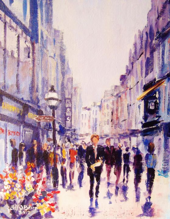 Painting titled "Grafton St. Summers" by Bill O'Brien, Original Artwork, Oil