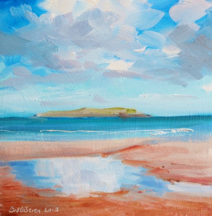 绘画 标题为“Portmarnock Beach R…” 由Bill O'Brien, 原创艺术品, 油