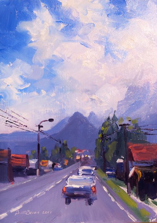 Pittura intitolato "Transylvanian Alps…" da Bill O'Brien, Opera d'arte originale, Olio