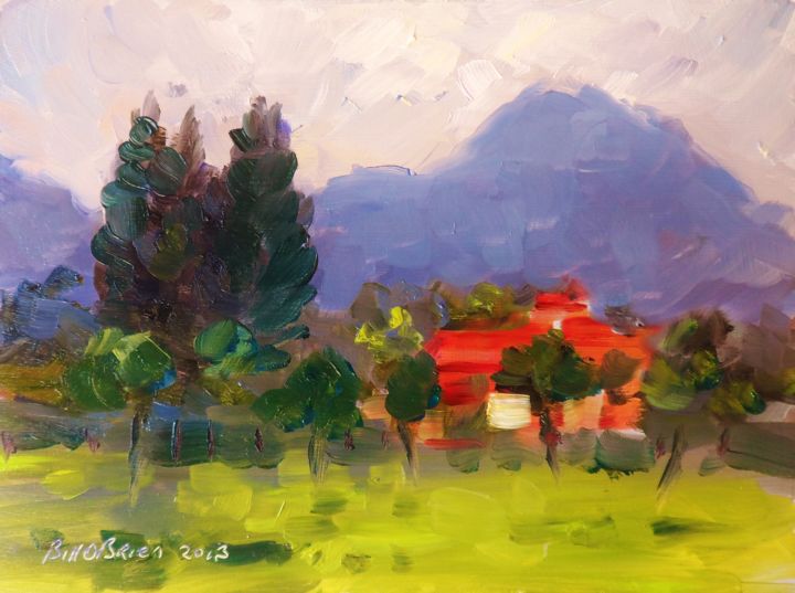 Ζωγραφική με τίτλο "View from Casa Sere…" από Bill O'Brien, Αυθεντικά έργα τέχνης, Λάδι