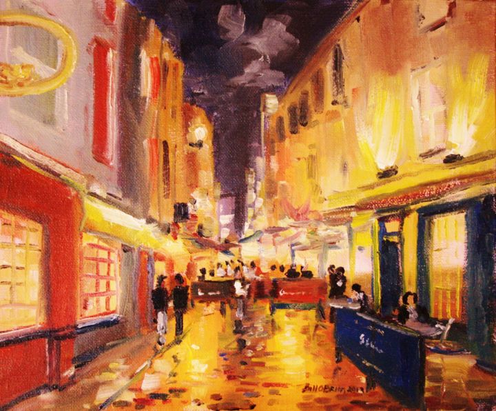 Painting titled "Galway Lights Shop…" by Bill O'Brien, Original Artwork