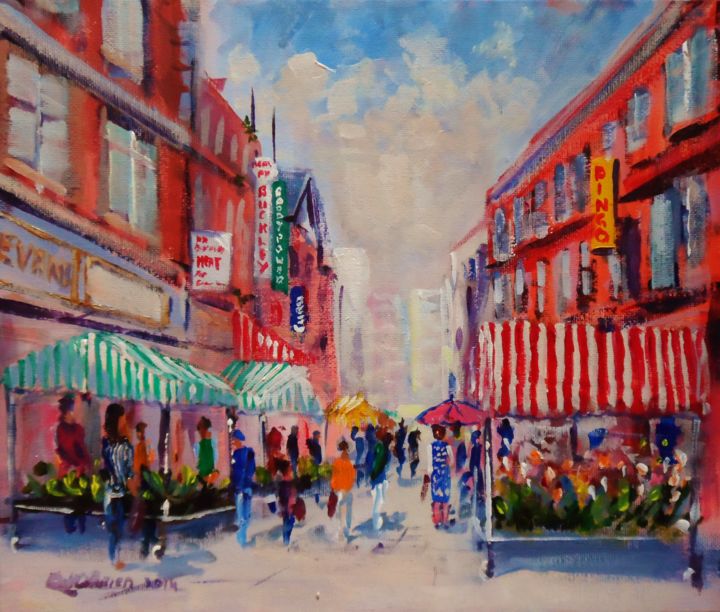 Painting titled "Moore Street Aftern…" by Bill O'Brien, Original Artwork, Oil