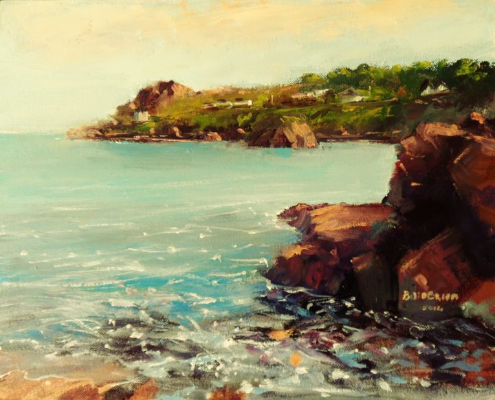 Painting titled "Balscadden Bay, Eve…" by Bill O'Brien, Original Artwork, Oil
